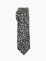 STEEL BLUE FLORAL NECKTIE SUIT