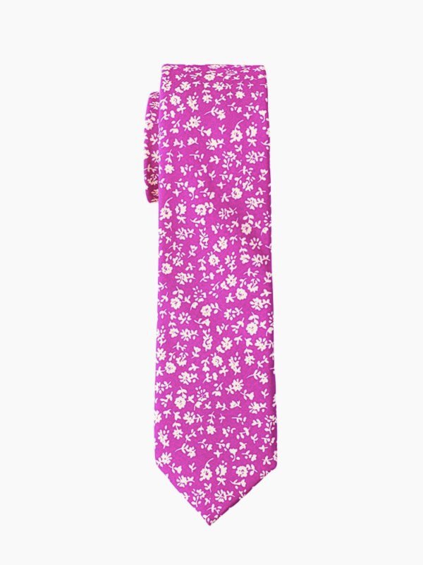 STEEL BLUE FLORAL NECKTIE SUIT