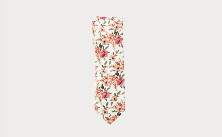 rust floral necktie