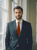 Autumn Blaze Burnt Orange Velvet Tie Set