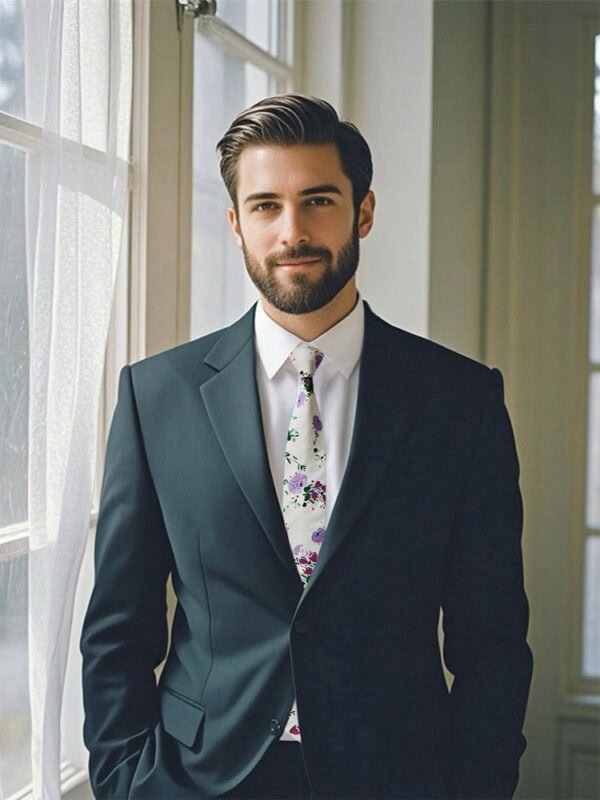 LAVENDER FLORAL TIE SUIT