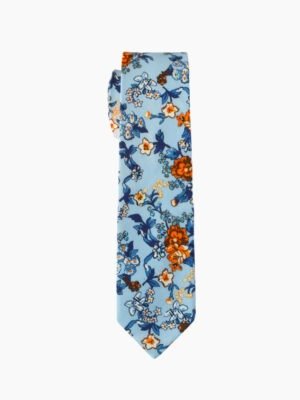 BLUE FLORAL NECKTIE SUIT