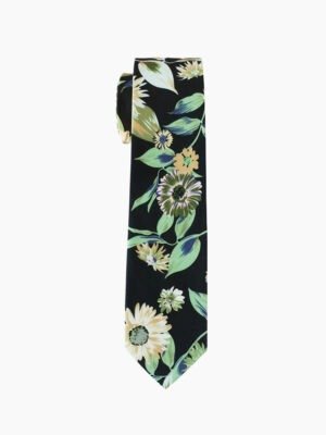 BLACK GRASS LEAF FLORAL TIE SUIT