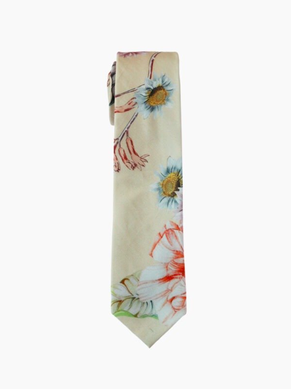 Vintage Champagne Floral Cotton Tie Set