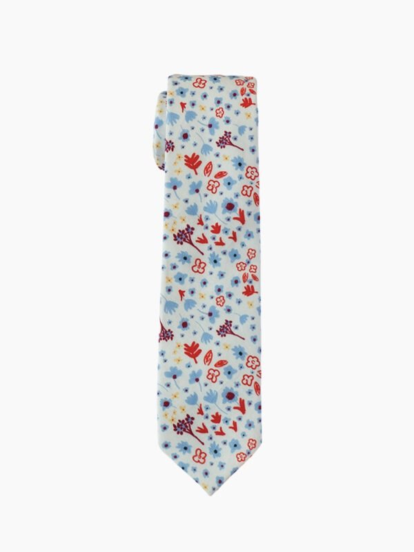 Azure Morning Floral Cotton Tie Set