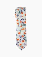 RUST ORANGE FLORAL TIE SUIT