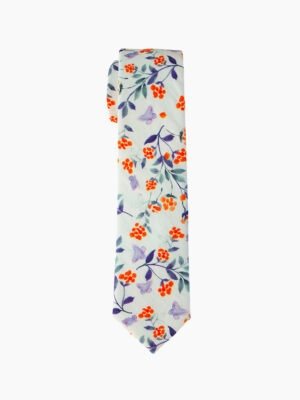 RUST ORANGE FLORAL TIE SUIT
