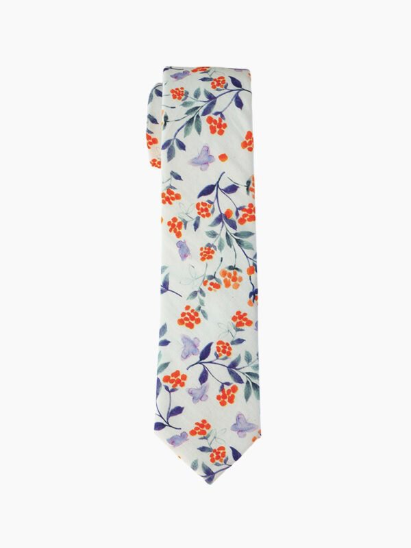 RUST ORANGE FLORAL TIE SUIT