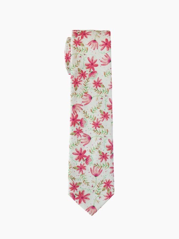 SOFT PINK AND WHITE FLORAL TIE SUIT