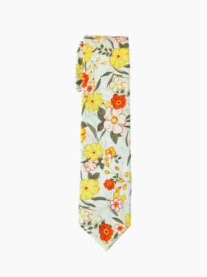 YELLOW FLORAL MEN'S TIE SUIT
