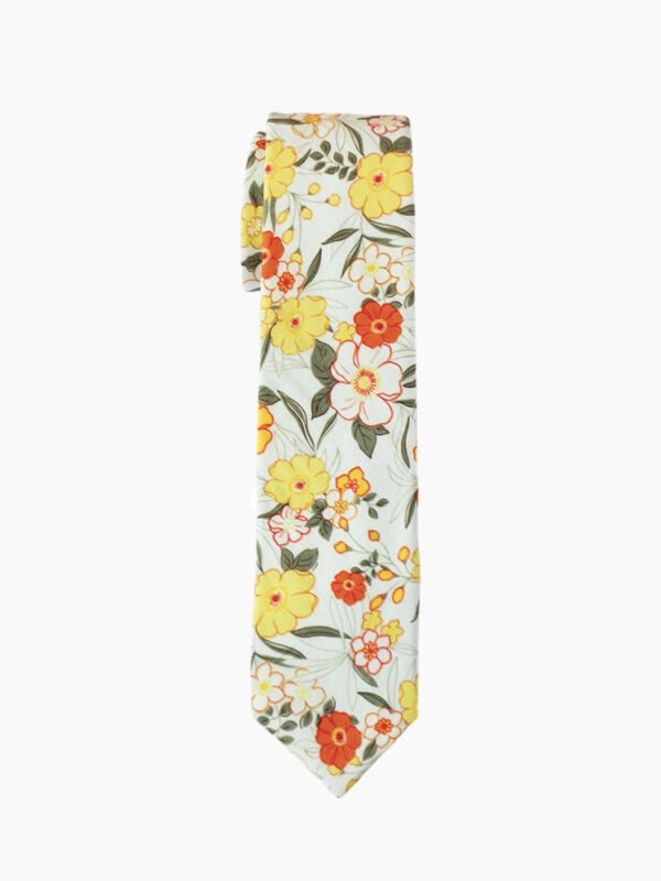YELLOW FLORAL MEN'S TIE SUIT