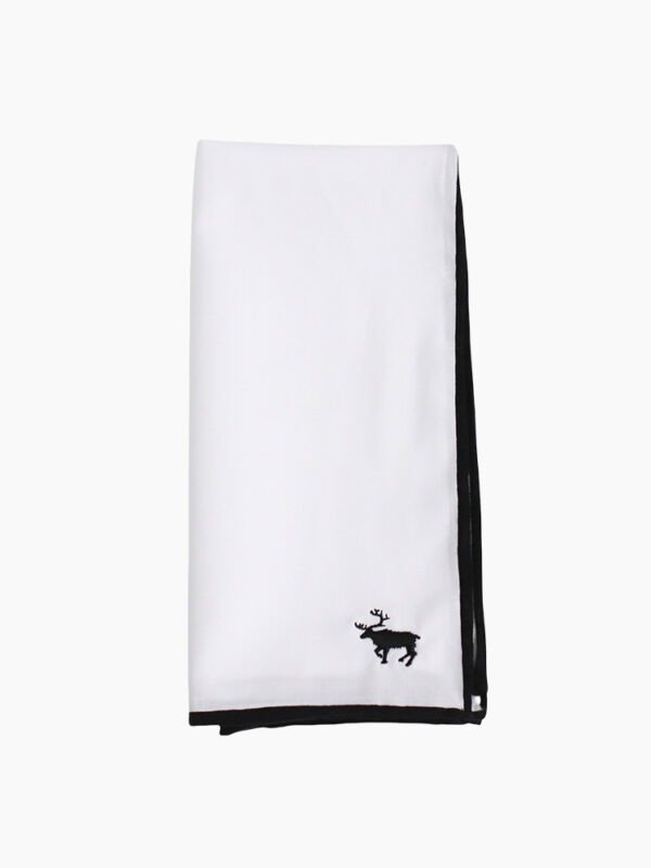 HAND - ROLLED HEM POCKET SQUARE WITH FAWN DESIGN