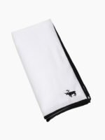 HAND - ROLLED HEM POCKET SQUARE WITH FAWN DESIGN