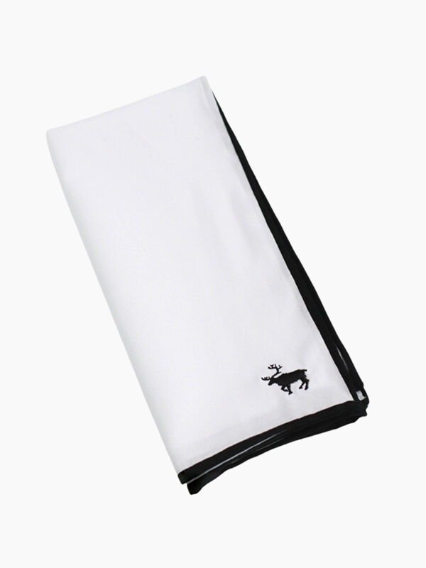 HAND - ROLLED HEM POCKET SQUARE WITH FAWN DESIGN