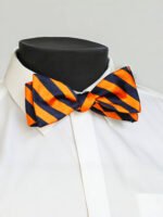 BURNT ORANGE NAVY SILK SELF-TIED BOW TIE