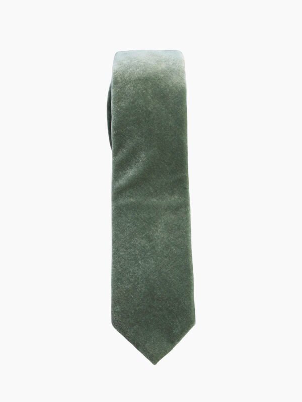 DARK EUCALYPTUS VELVET TIE