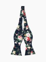 NAVY FLORAL SELF-TIED BOW TIE