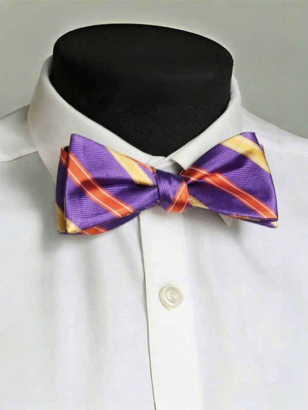 WISTERIA STRIPED SILK SELF-TIED BOW TIE