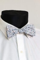 DUSTY BLUE FLORAL SELF-TIED BOW TIES