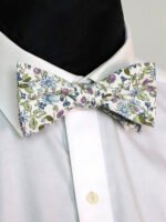 DUSTY SAGE FLORAL SELF-TIED BOW TIE