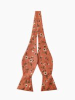 TERRA COTTA FLORAL SELF-TIED BOW TIE