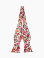 GREY AND ROSE FLORAL SELF-TIED BOW TIE