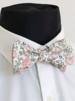 PINK FLORAL SELF-TIED BOW TIE