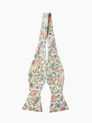 PINK FLORAL SELF-TIED BOW TIE