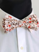 BURNT ORANGE FLORAL SELF-TIED BOW TIES