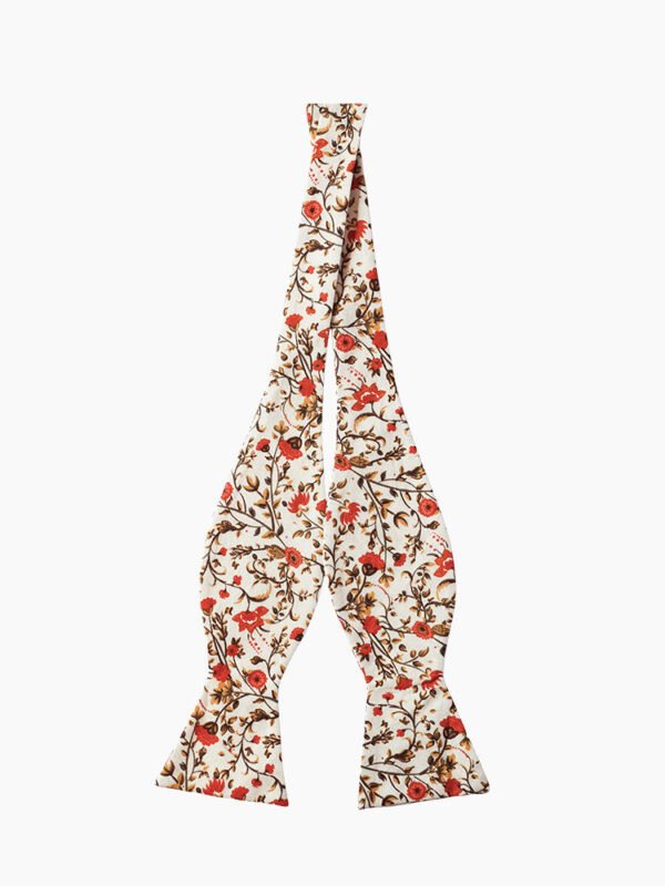 BURNT ORANGE FLORAL SELF-TIED BOW TIES