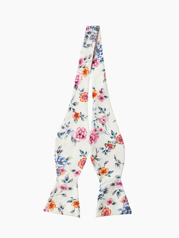 CANDY PINK FLORAL SELF-TIED BOW TIE