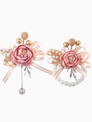 Elegant Floral Brooch and Bracelet Set