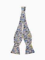 MULTICOLORED BLUE FLORAL SELF-TIED BOW TIE