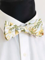 SILVER SAGE FLORAL SELF-TIED BOW TIE