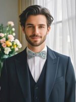 GRASS GEEN LEAF SELF-TIED BOW TIE