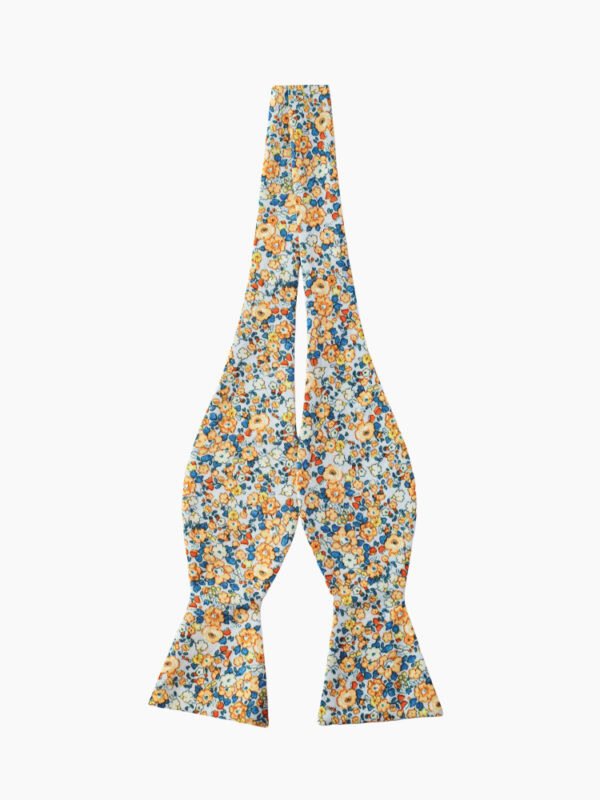 MULTICOLORED FLORAL SELF-TIED BOW TIE