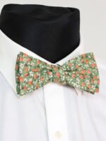 EARTHY GREEN FLORAL SELF-TIED BOW TIE