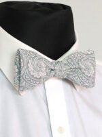 SAGE PAISLEY SELF-TIED BOW TIE