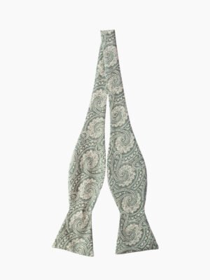 SAGE PAISLEY SELF-TIED BOW TIE