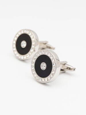 Black - and - Silver Sparkle Cufflinks