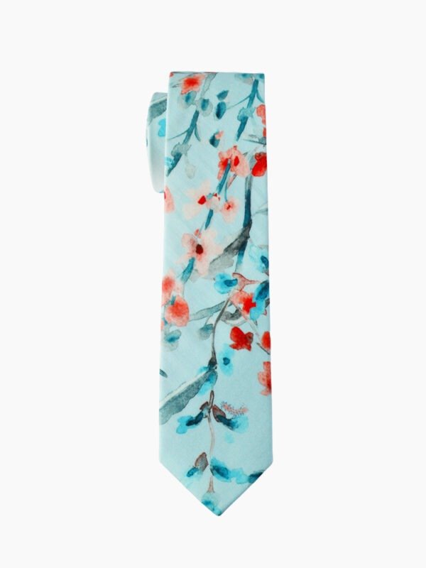 SKY BLUE FLORAL MEN'S TIE SUIT