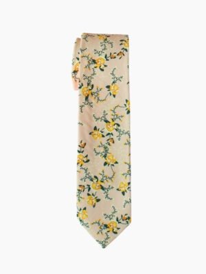 SAND HUED YELLOW ROSE TIE SUIT