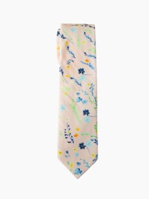 BLUSH HUED WATERCOLOR WILDFLOWER TIE SUIT
