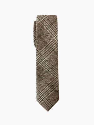 BROWN CHECKERED WOOL TIE