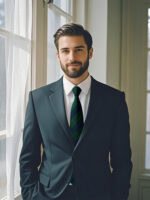 NAVY AND GREY DIAGONAL STRIPED NECKTIE