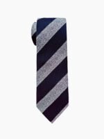 NAVY AND GREY DIAGONAL STRIPED NECKTIE