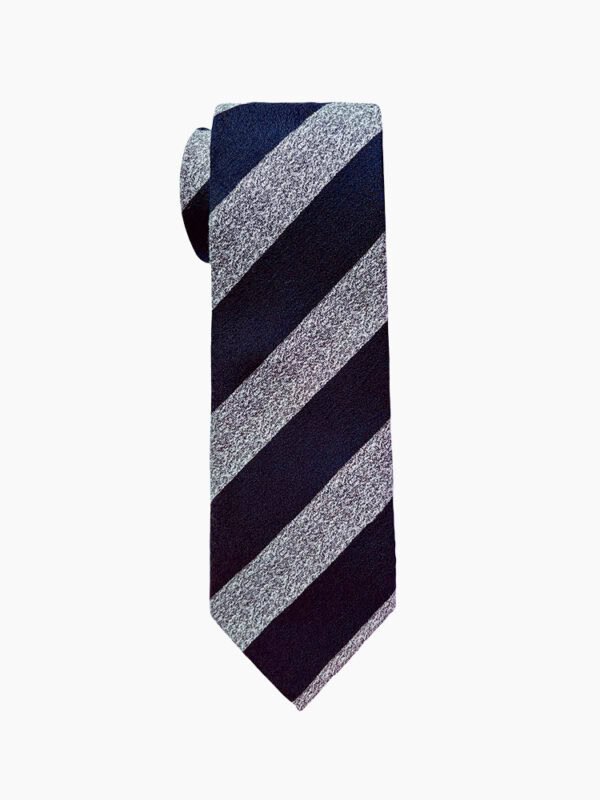 NAVY AND GREY DIAGONAL STRIPED NECKTIE