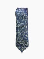 STEEL BLUE FLORAL PATTERN TIE