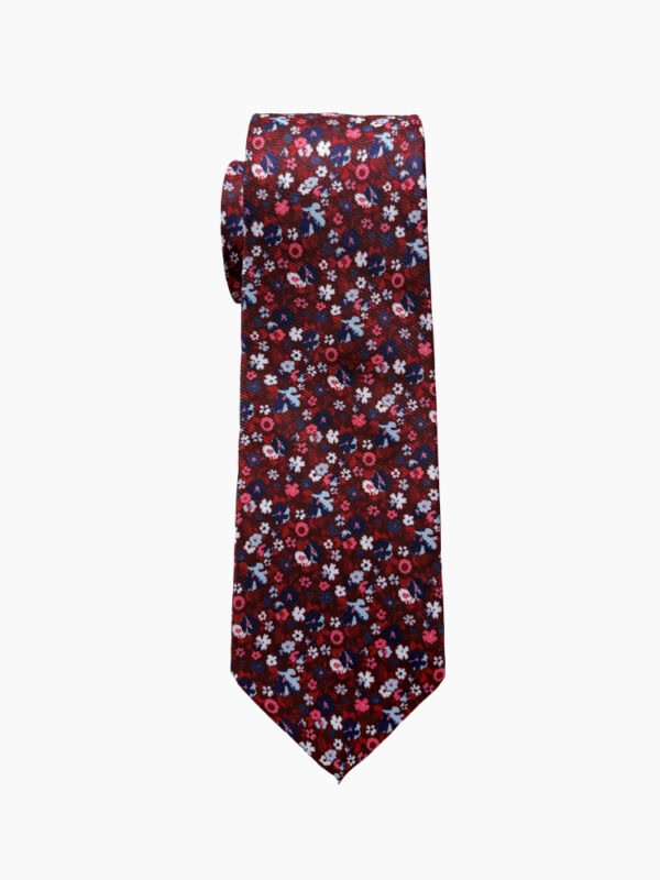 WINE FLORAL SILK MEN'S TIE