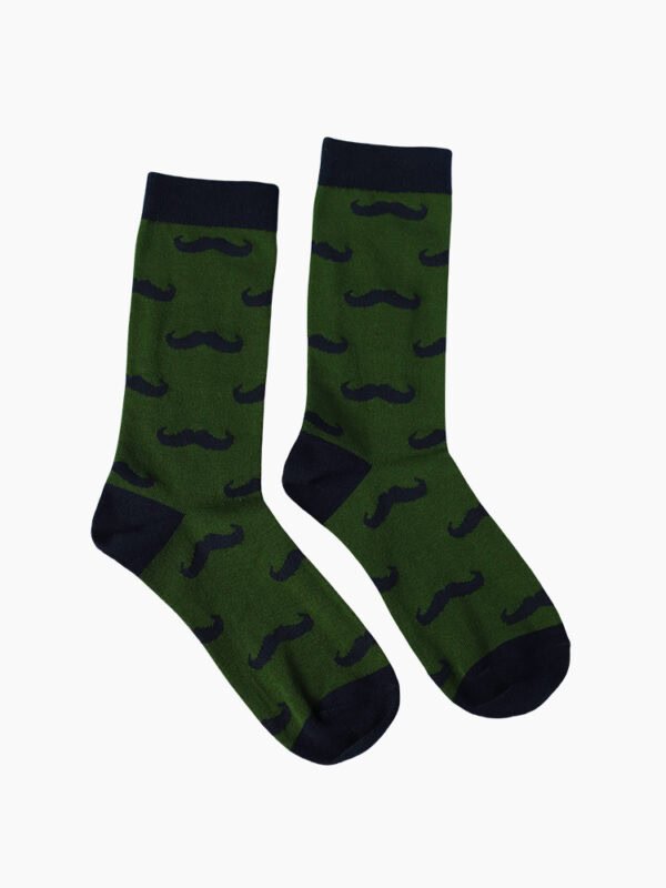 MEN'S COTTON MUSTACHE - PATTERNED SOCKS